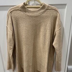 Free People Tan Crew Neck Sweater